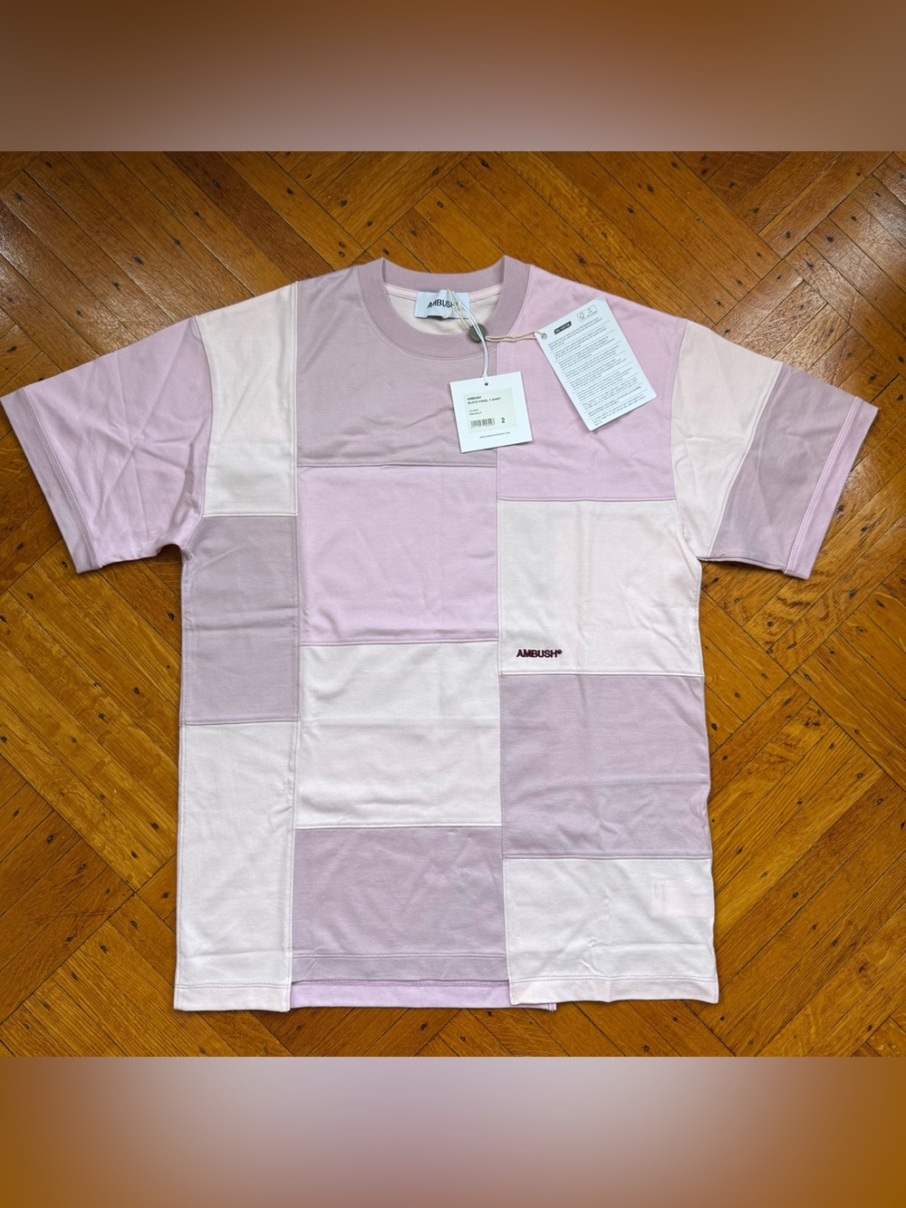 Ambush Pink Patchwork Short-Sleeve Tee for Man